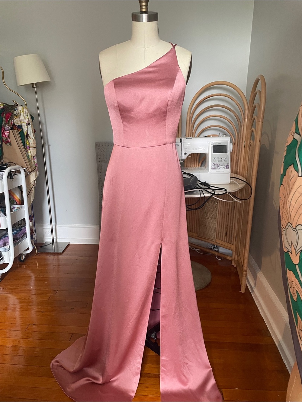Jenny Yoo One-Shoulder Wild Rose Evening Gown